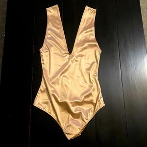 NWOT Free People Gold Bodysuit